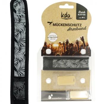 kda Mückenschutzarmband Dark-Edition lose Motive Blätter grau